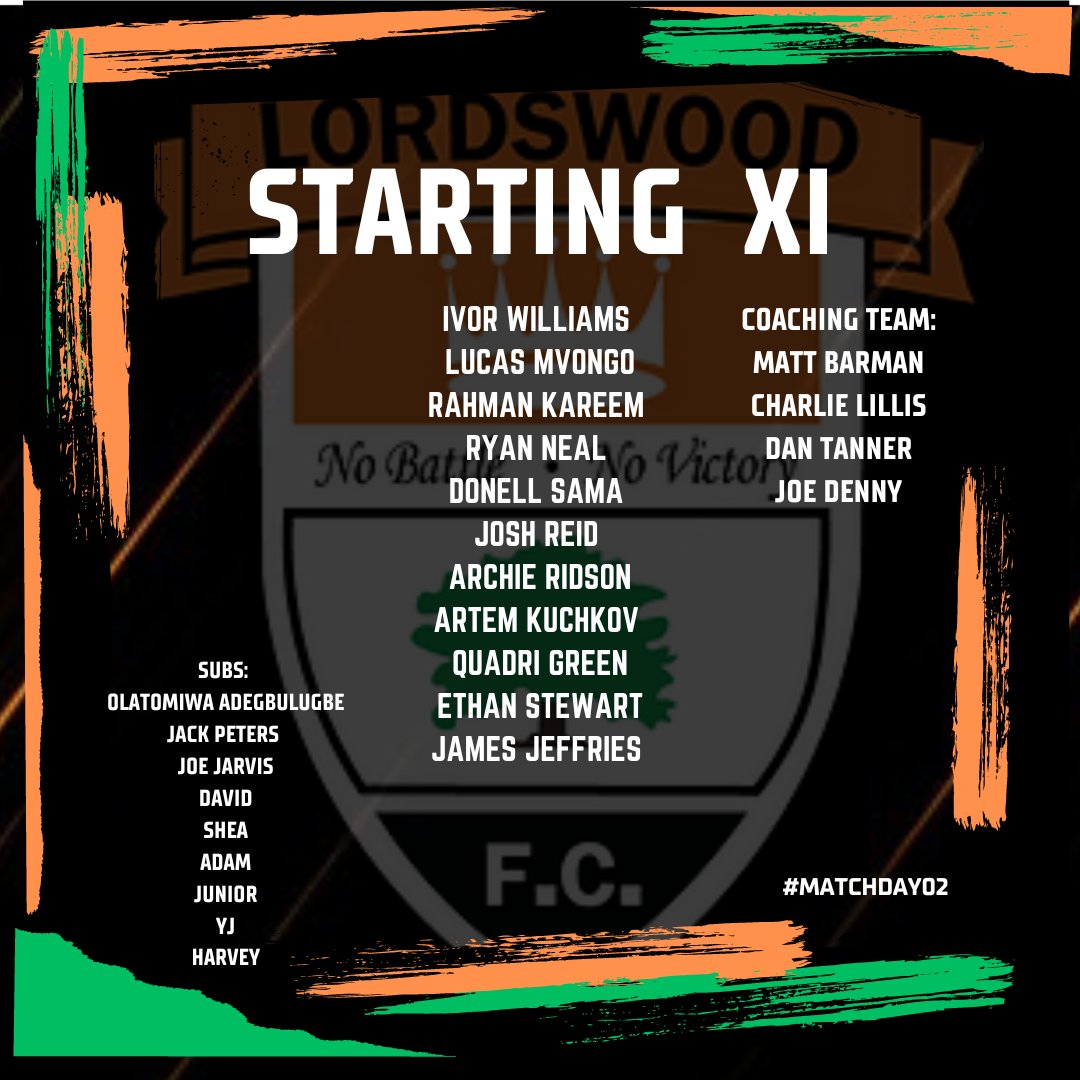 LordswoodAFC's tweet photo. Here is your Lords lineup for tonight's game 🧡🖤

COME ON YOU WOOD🧡🖤
#utw #Nonleague #grassrootsfootball #lordsrising https://t.co/Wyraj6VZG7