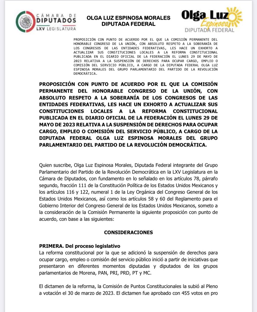 Presenté ante la comisión permanente un punto de acuerdo que exhorte a las legislaturas de los Estados a armonizar la reforma constitucional 3 de 3 Vs la violencia.

#Chiapas
#3de3VsLaViolencia