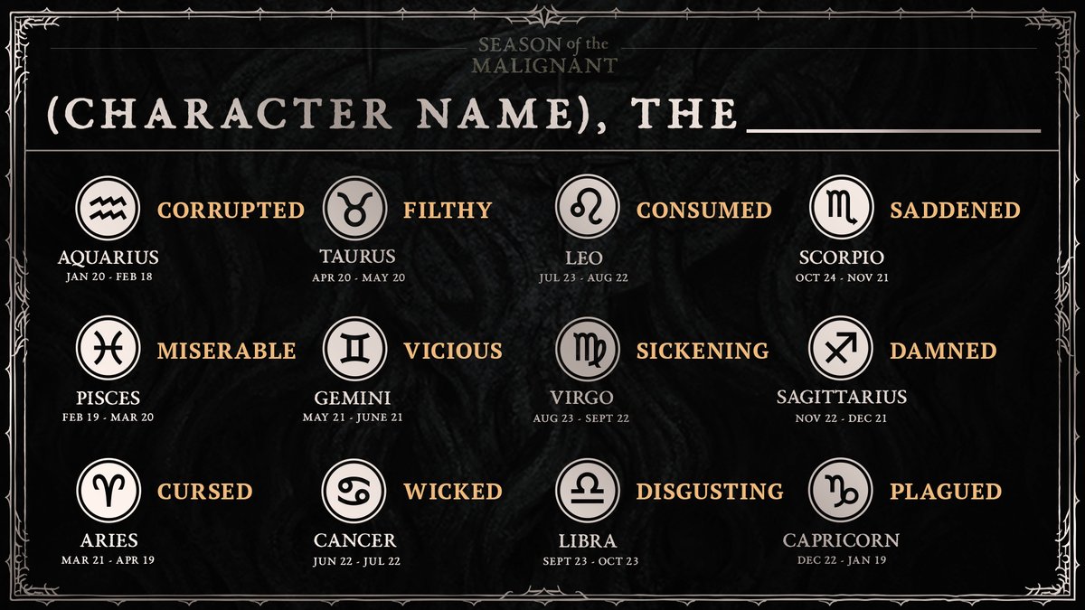 Diablo's tweet photo. Not even your name is safe from Malignant corruption.

Share your new name in the replies. https://t.co/2lHPTXj0Pw