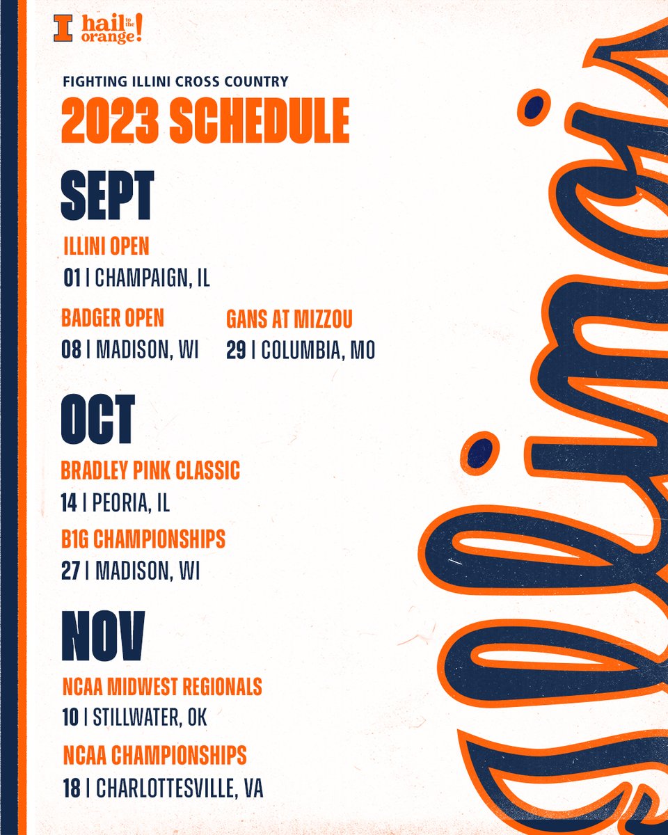 Mark your calendars; Illinois XC season is almost here!

#Illini I #HTTO