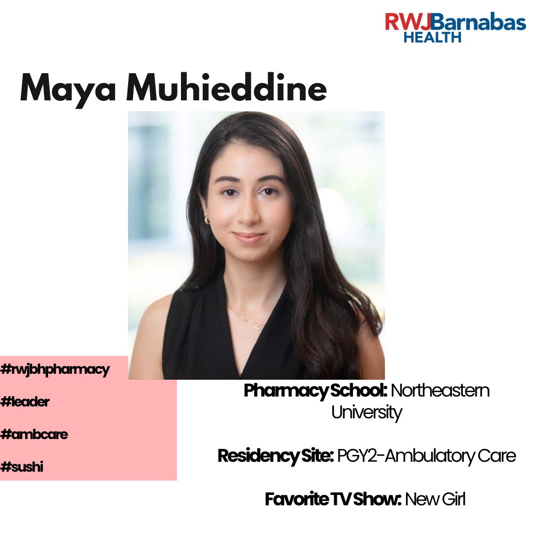 We are so excited to welcome our new class of RWJBarnabas Health pharmacy residents. 
Welcome Maya! We are excited to have you 
#rwjbhpharmacy #leader #ambcare #sushi