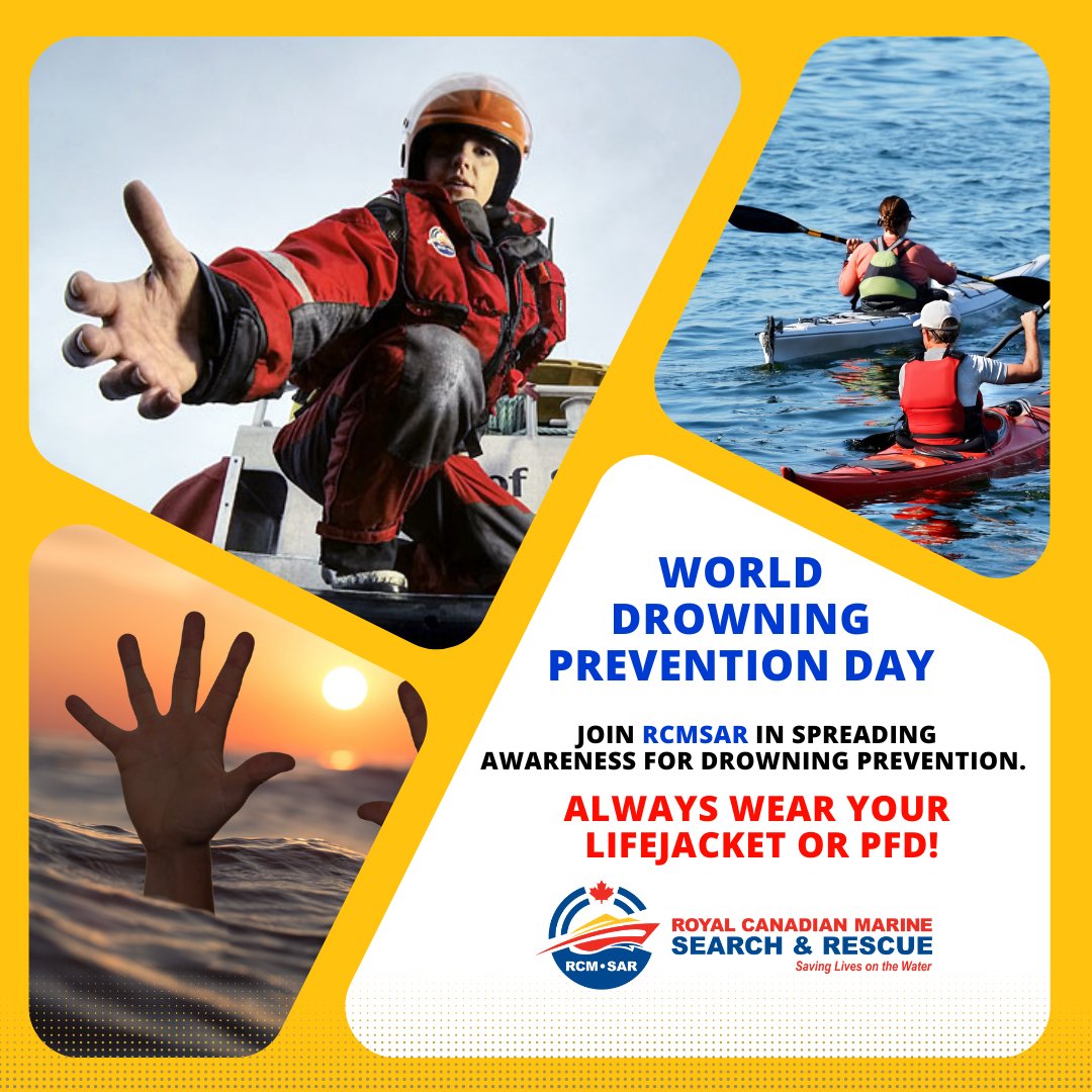 Today is #WorldDrowningPreventionDay 🦺🌊 DYK: Over 400 Canadians die in preventable water-related incidents annually. On the water, often the difference between staying alive and drowning is whether or not you wear your #PFD.  ALWAYS wear your #PFD on or near the water!