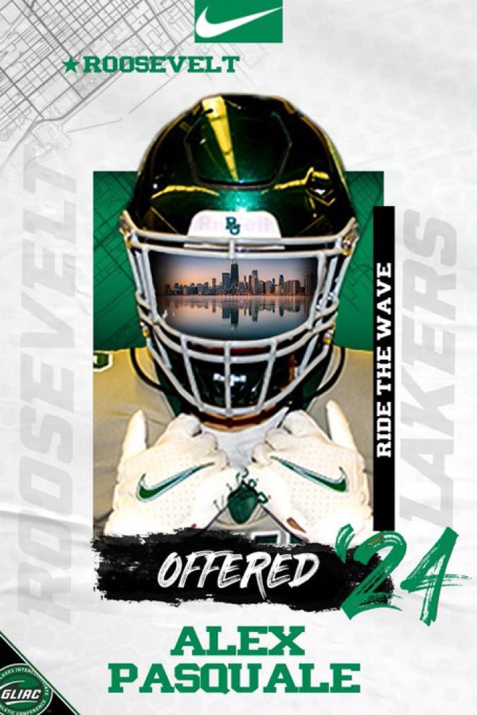 After a great conversation with @CoachKyleBeyer I happy to announce my first D2 offer to play football at the collegiate level at Roosevelt University! @EDGYTIM @CoachBigPete @DeepDishFB @HSFBscout @PrepRedzoneIL @lemont_football @williehayes47