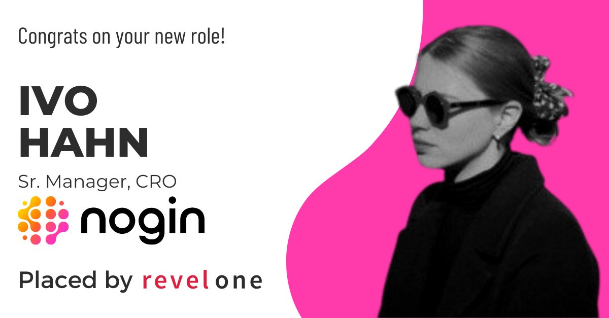 Revel_One's tweet photo. Congrats Ivo Hahn, Nogin’s new Sr Manager of CRO! Ivo brings years of experience working within the ecommerce industry. Nogin provides commerce solutions to optimize the e-commerce lifecycle for D2C brands. Thanks to the team at Nogin for your aid. (Placement by Montse Jungers) https://t.co/Tq6T5CurO0