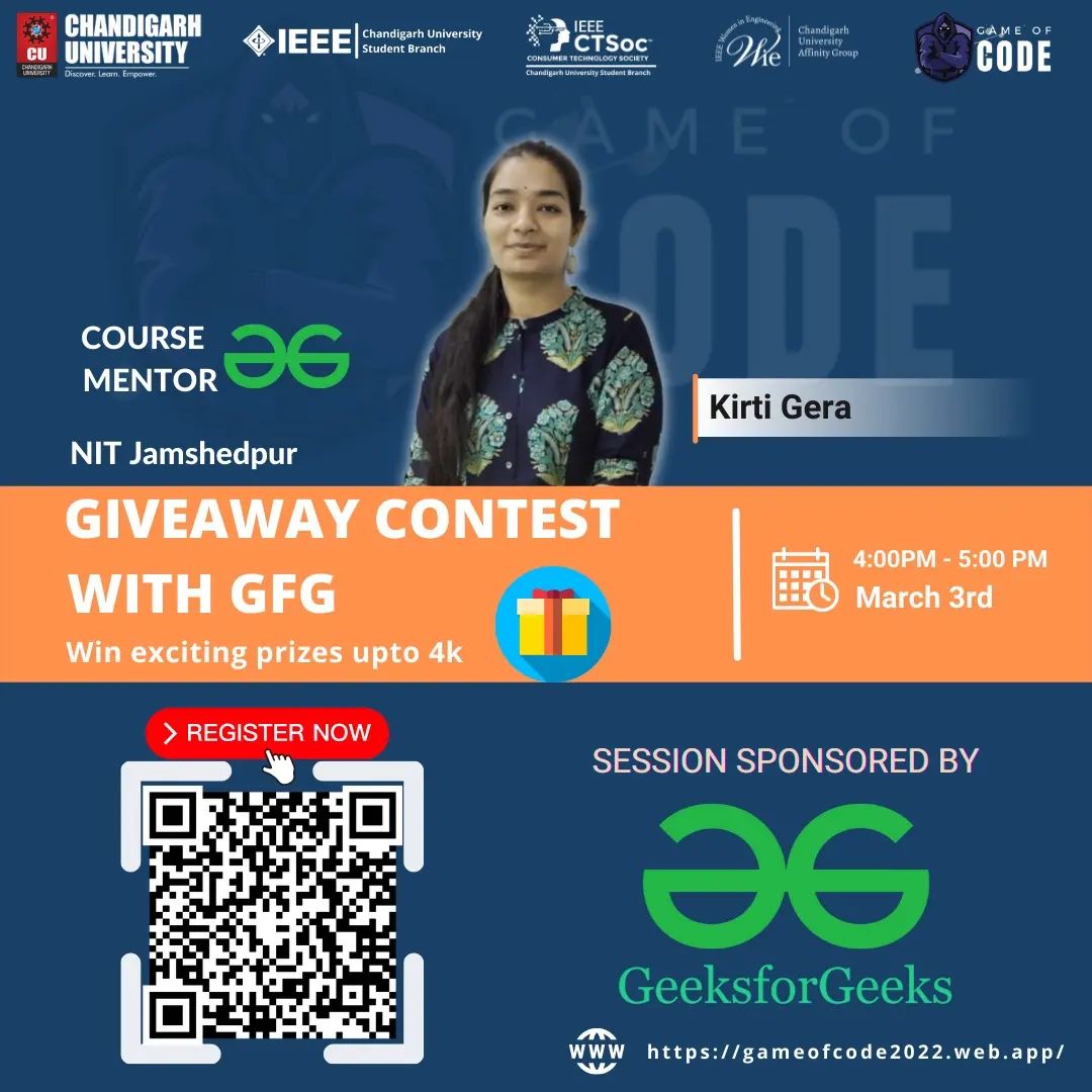 cusb_ieee's tweet photo. 𝐆𝐀𝐌𝐄 𝐎𝐅 𝐂𝐎𝐃𝐄'𝟐𝟐

𝑾𝒉𝒂𝒕 𝒊𝒔 𝒊𝒕 𝒂𝒍𝒍 𝒂𝒃𝒐𝒖𝒕?

➡️8 Days Long Coding Bootcamp
➡️7 Days C++𝑳𝒆𝒂𝒓𝒏𝒊𝒏𝒈 𝑷𝒓𝒐��𝒓𝒂𝒎
➡️𝑪𝒐𝒅𝒊𝒏𝒈 𝑪𝒐𝒏𝒕𝒆𝒔𝒕
➡️Expert sessions, Mini Challenges, Doubt sessions, Quizzes, 𝑮𝒊𝒗𝒆𝒂𝒘𝒂𝒚 𝒄𝒐𝒏𝒕𝒆𝒔𝒕
,and much more. https://t.co/exc1qF4bOE