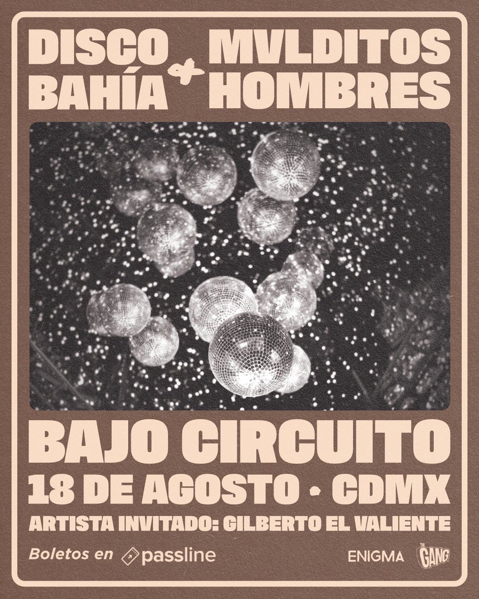 CDMX‼️La fecha se movió, pero la intención es la misma. Rockisa asegurada este 18 de Agosto junto a nuestros hermanos de @disco_bahia y @elgilbertovaliente ✨

Boletos a la venta:
passline.com/eventos/disco-…