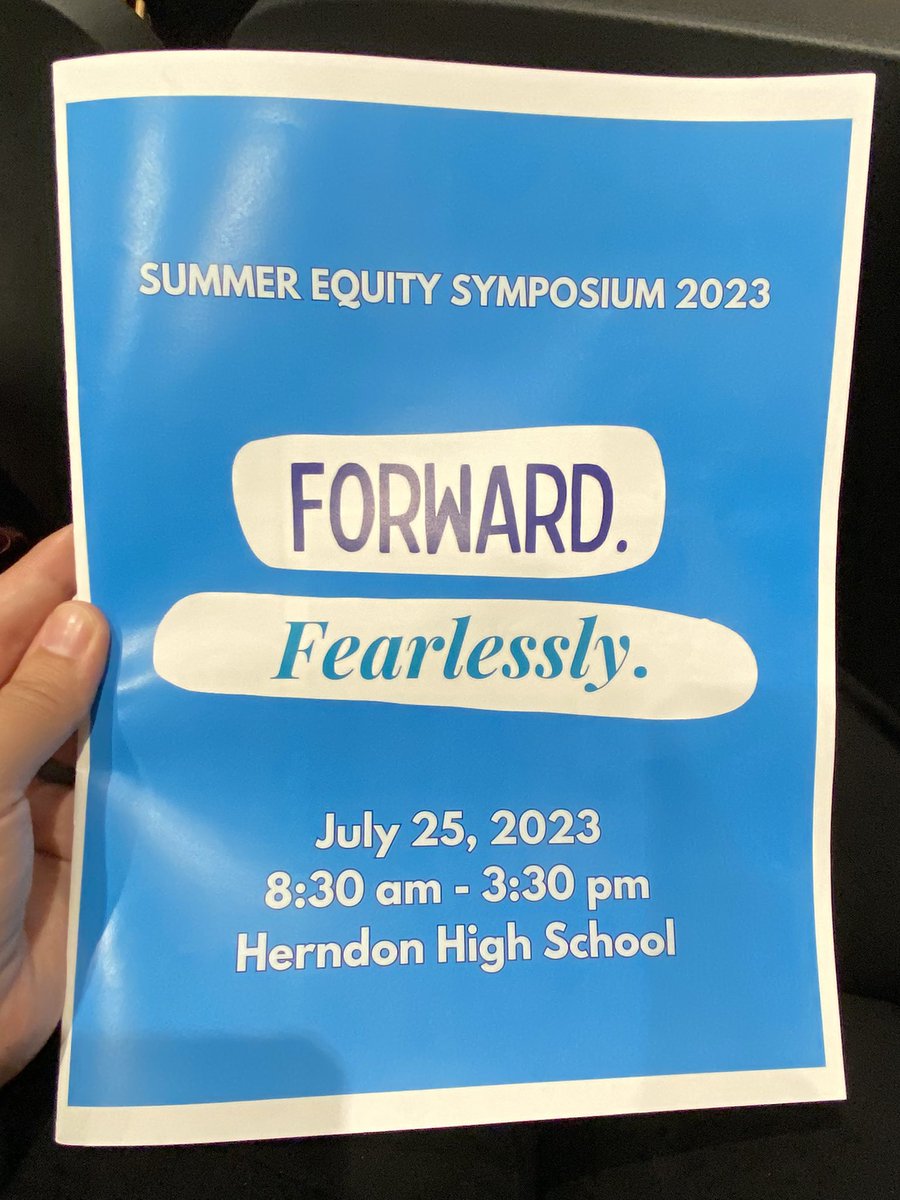 sarahkphillips's tweet photo. FCPS Equity Symposium - Keynote - learning about how fear is developed, how to address it, and how to use it to move forward #FCPSForwardFearlessly https://t.co/v1jTbdAQdr