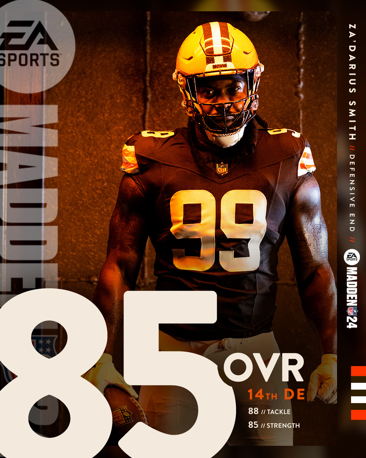 Cleveland Browns Za'Darius Smith Brown Jersey