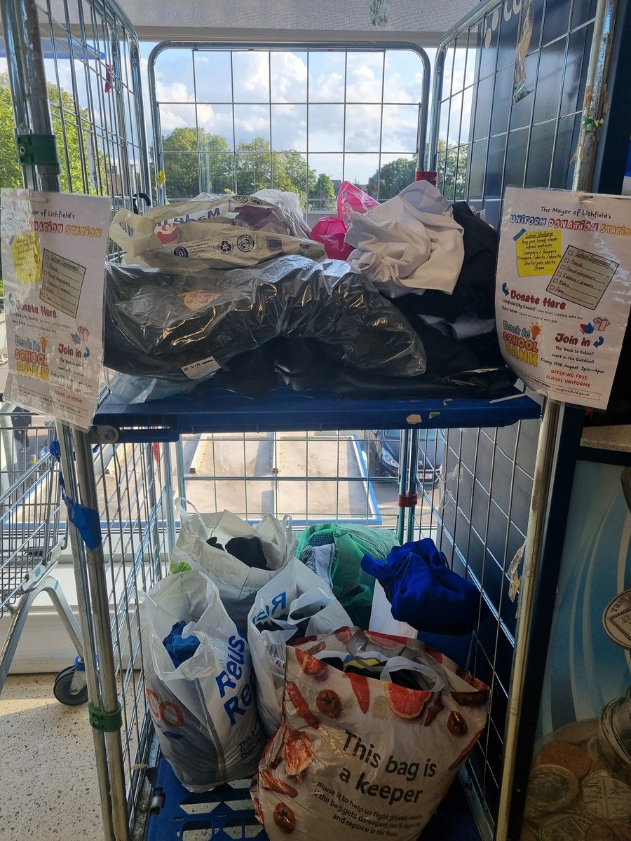 DaveR_Lichfield's tweet photo. Thank you to everyone who has been able to donate to #Lichfield #BackToSchoolBank so far. Not even a whole week in to the holidays yet and already had two pickups from Tesco. https://t.co/VjkTp4kgiM