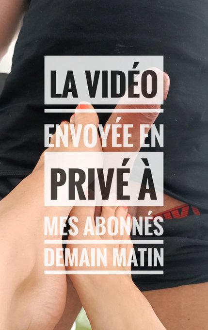 Abonne toi avant demain matin 7h pour recevoir ta vid&eacute;o Foot Fetish 💋 https://t.co/mNP9DuOaI2 https://t<a href="/tag/footfetish"class="tags"><span>#footfetish</span></a><a href="/tag/nude"class="tags"><span>#nude</span></a><a href="/tag/pussy"class="tags"><span>#pussy</span></a><a href="/tag/boobs"class="tags"><span>#boobs</span></a><a href="/tag/soles"class="tags"><span>#soles</span></a>
