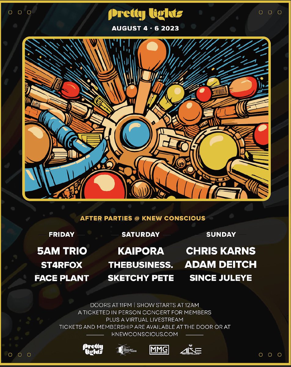 sincejuleye's tweet image. C u Sunday 8/6 at @KnewConscious for the official @PrettyLights after party.