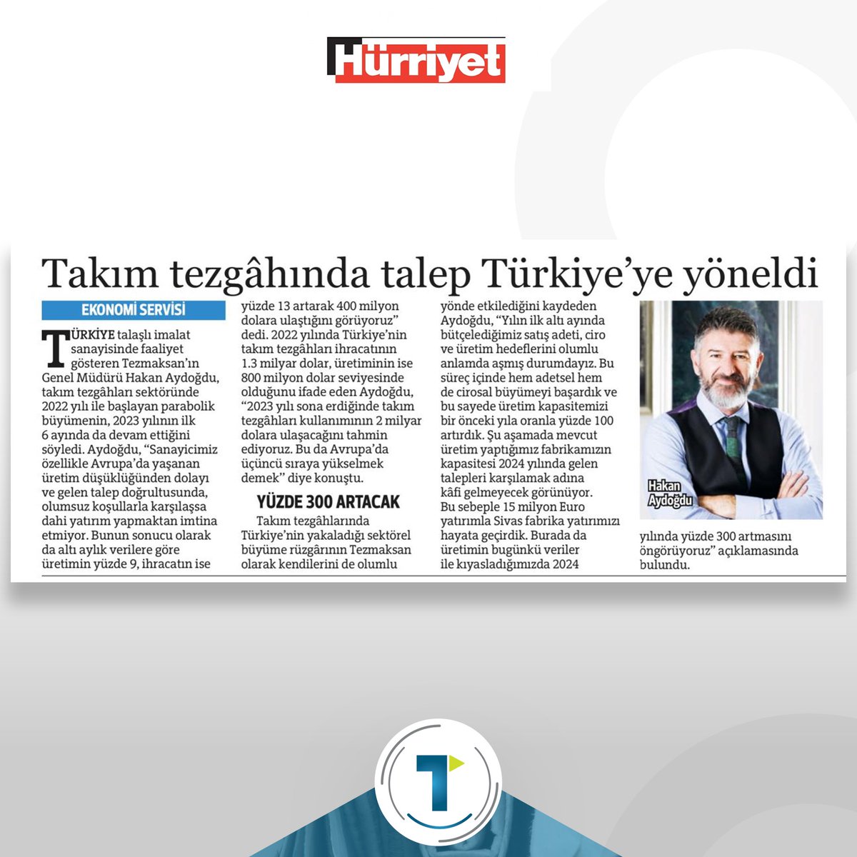 TezmaksanMakina's tweet photo. Bu hafta basında çıkan haberlerimizi sizler için derledik! 🔍💡🗞️
#tezmaksan #basınhaberleri #dünya #milliyet #hürriyet #posta #aydınlık #analiz #nasılbirekonomi #türkiye #basın #gazete #cnc #cubebox #kapasitematik #parkurda #sanayi #üretim #teknoloji #talaşlıimalat https://t.co/tQsXBkLUhR