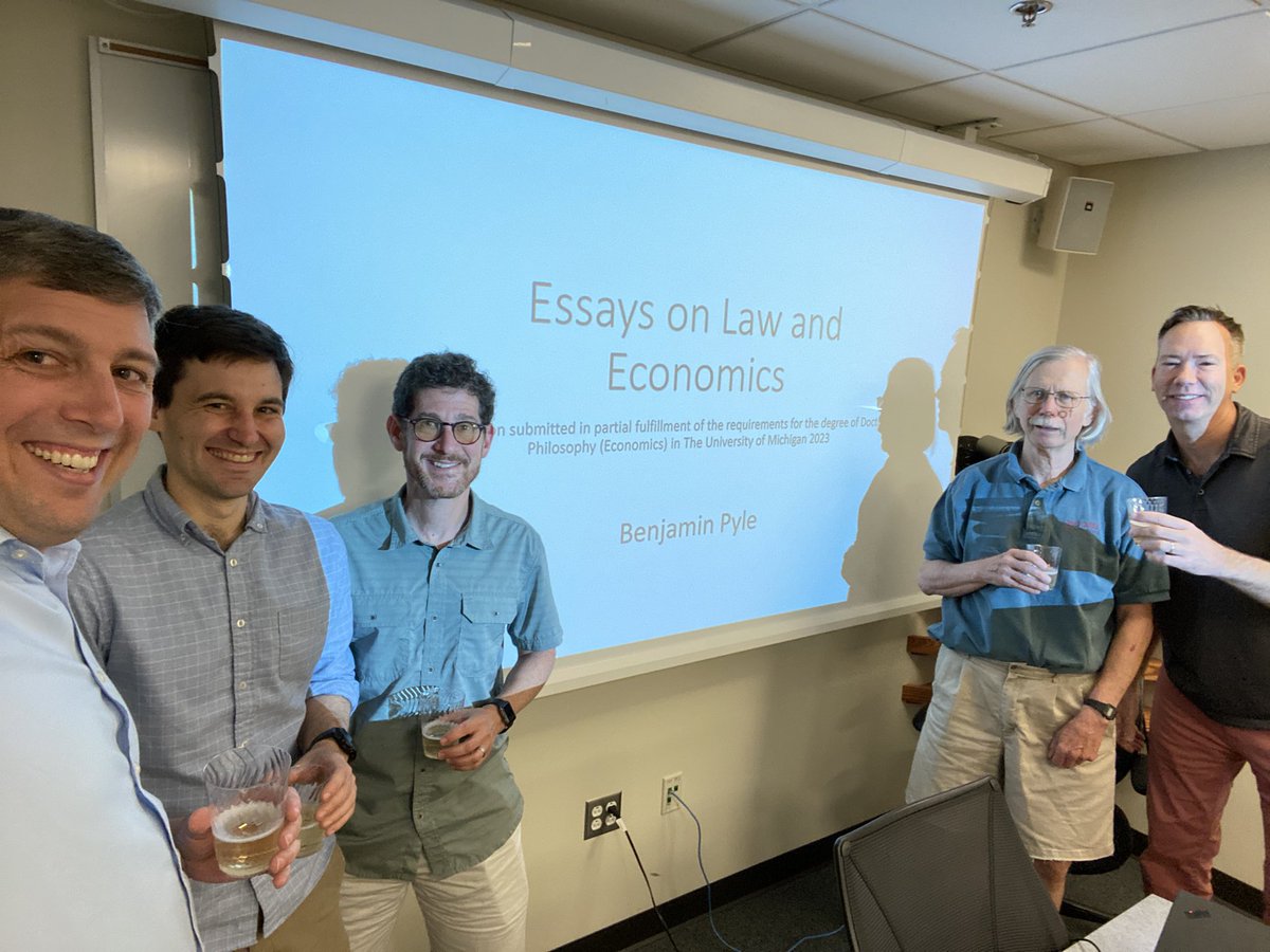 Econ_Mike's tweet image. A huge congratulations to @BenDPyle for successfully defending his @umichECON dissertation today!