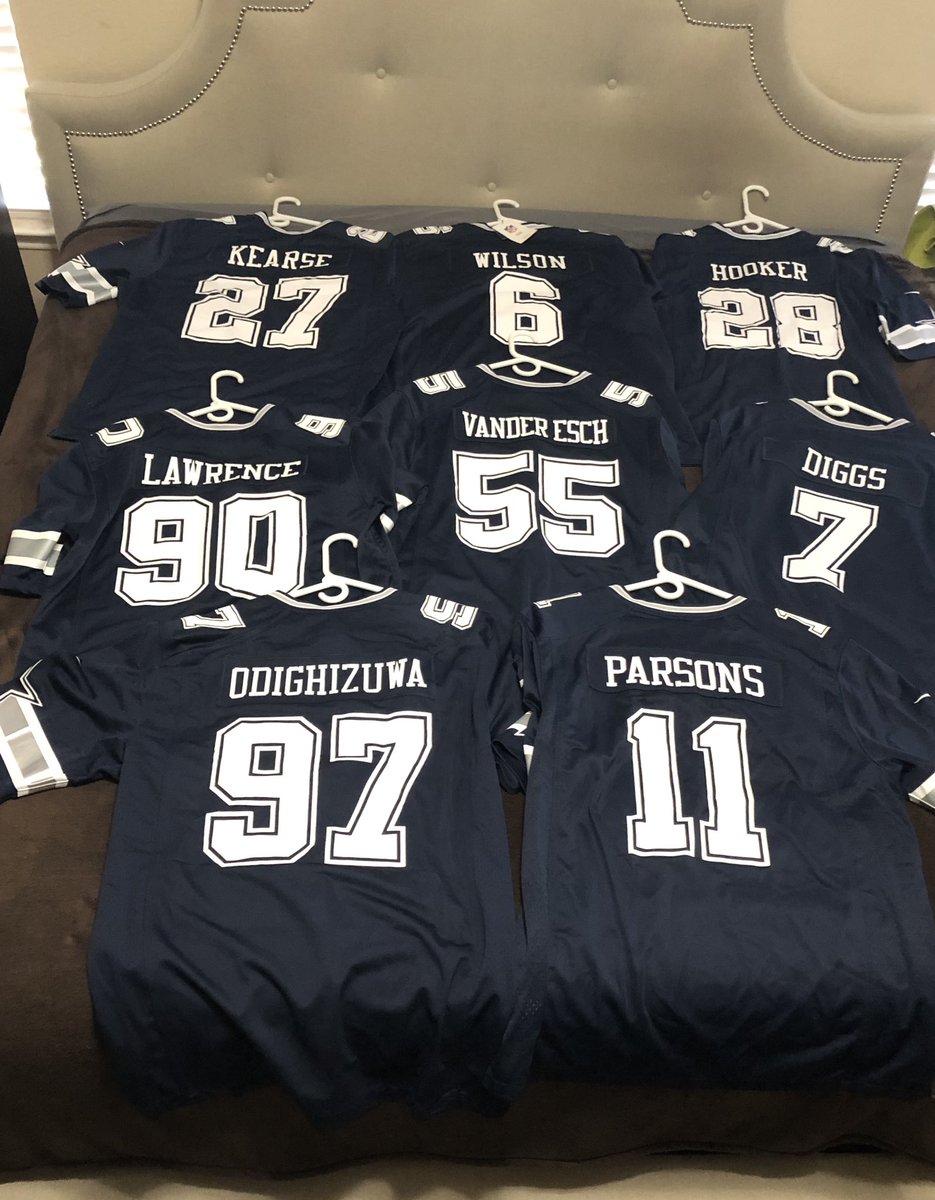 My defensive collection is coming together nicely. Have a great camp! @Osagoeshard @MicahhParsons11 @TankLawrence @VanderEsch38 @TrevonDiggs @donlwilson6 @MalikHooker24 #CowboysNation