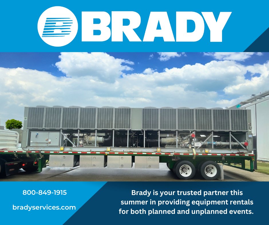 🌞 Get summer-ready with Brady Equipment Rentals! 🌡️ Stay cool and productive with our wide range of rental solutions. Chillers, ACs, generators - we've got it all! Contact us today.