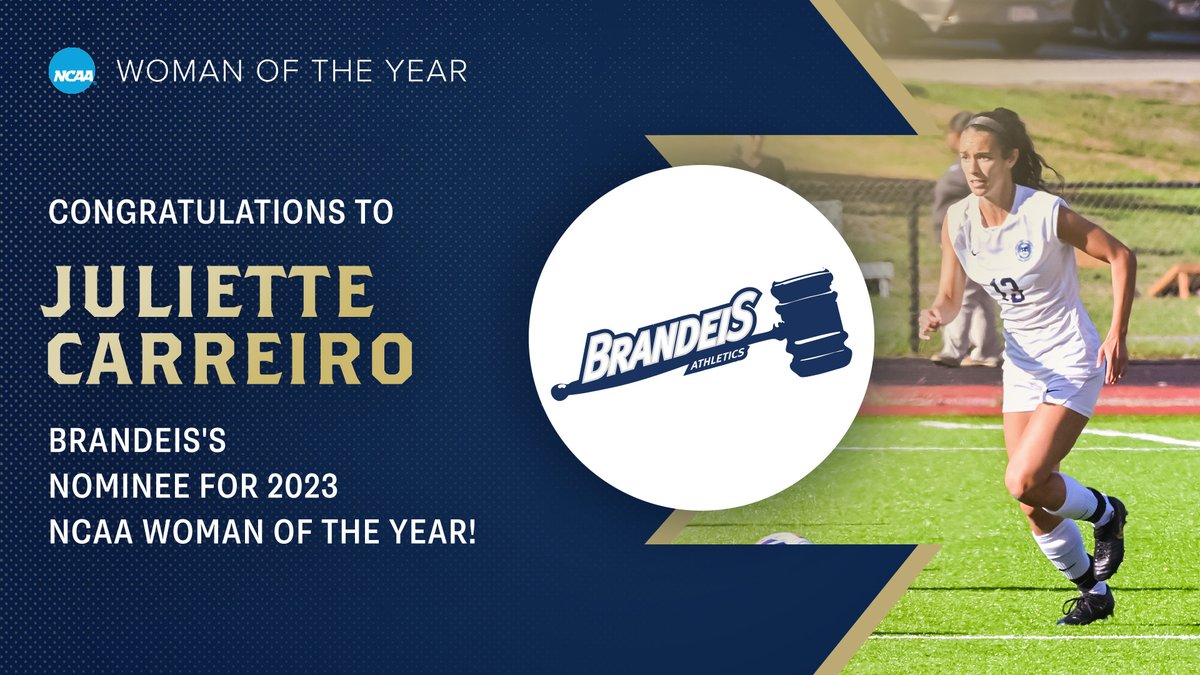 Brandeis Athletics (@brandeisjudges) on Twitter photo Congratulations to Juliette Carreiro of <a href="/BrandeisWSoccer/">Brandeis W Soccer</a>, who was named <a href="/BrandeisU/">Brandeis University</a>'s nominee for the NCAA Woman of the Year! brandeisjudges.com/sports/wsoc/20… #RollDeis #NCAAWOTY Congratulations to Juliette Carreiro of <a href="/BrandeisWSoccer/">Brandeis W Soccer</a>, who was named <a href="/BrandeisU/">Brandeis University</a>'s nominee for the NCAA Woman of the Year! brandeisjudges.com/sports/wsoc/20… #RollDeis #NCAAWOTY