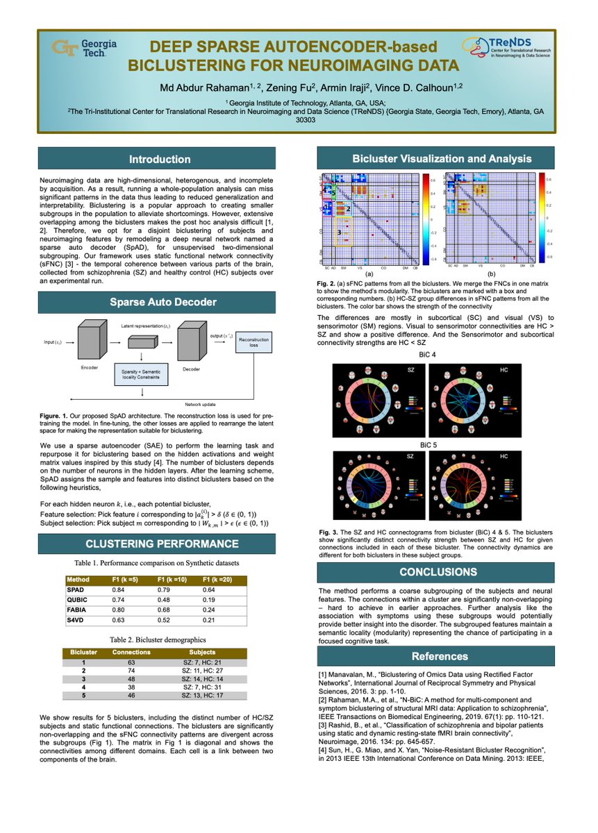 abramunna's tweet image. SpAD: Semantically localized (fine-grained) biclustering of Neuroimaging data 
Q: Can #DeepNeuralNetworks do the subgrouping better? 
Follow poster ID 1717 at #OHBM2023