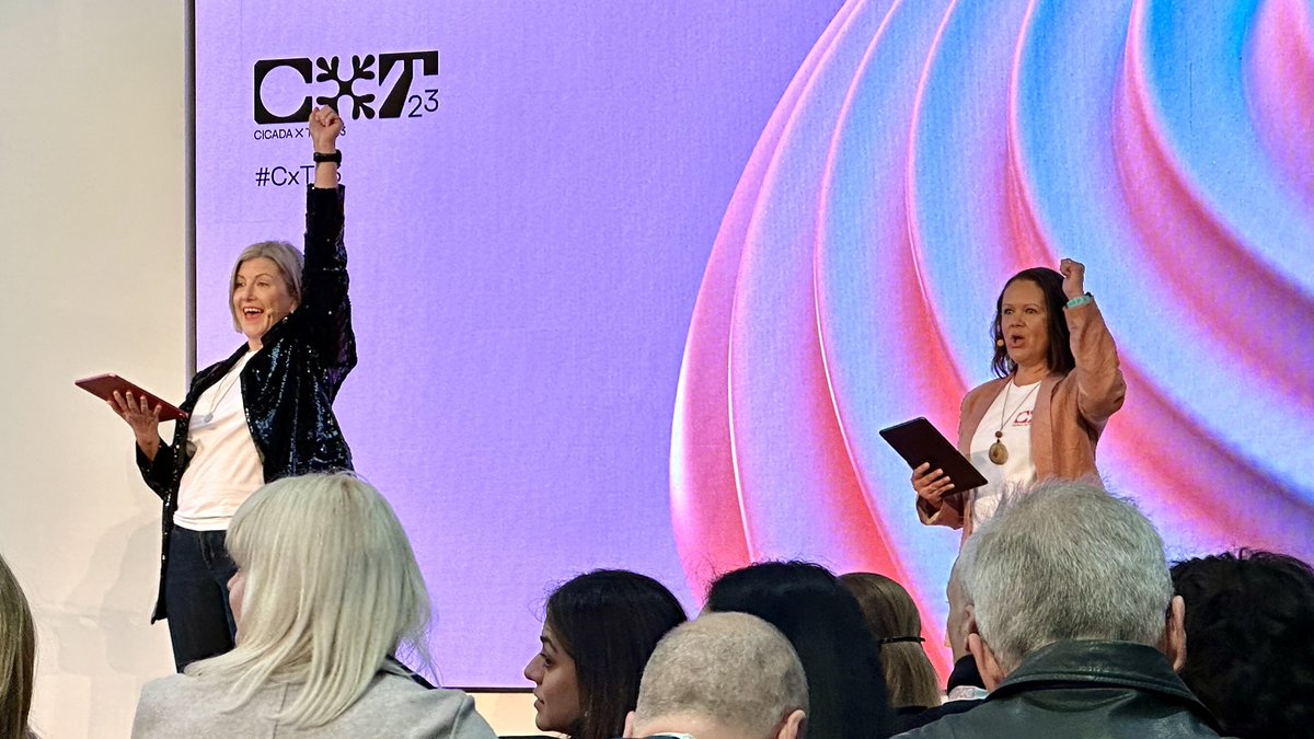 bigyahu's tweet photo. The awesome @sallyannw and @jade_mikaela doing a great opening, cohosting #CxT23 today. Proud to be part of the @ThirdHemisphere team sponsoring the event and supporting the 23 in their media and pitch skills. Also repping @M8Ventures so #hmu 👋 https://t.co/yiI2alO0il