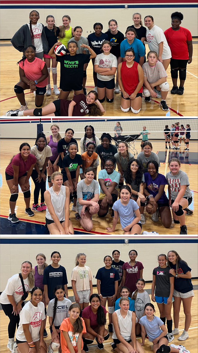 Nothing better than a full gym of girls who love volleyball! 🩷 Can’t wait to see them compete tomorrow for our last day of camp!
