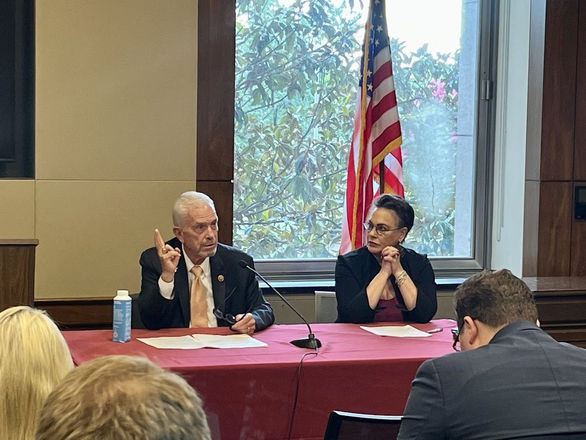 RepBillJohnson's tweet photo. I had the privilege of addressing the members of the Washington Coal Club today, along with my Congressional Coal Caucus co-chair, Congresswoman Hageman. Our caucus is at forefront of pushing back against the Biden Administration’s anti-coal agenda. As a nation, we need to address the rapidly diminishing reliable coal-fired power that is coming off our grid – thanks to President Biden’s EPA regulations -- with no replacement. This isn’t an ideological debate, this is about keeping America’s lights on.