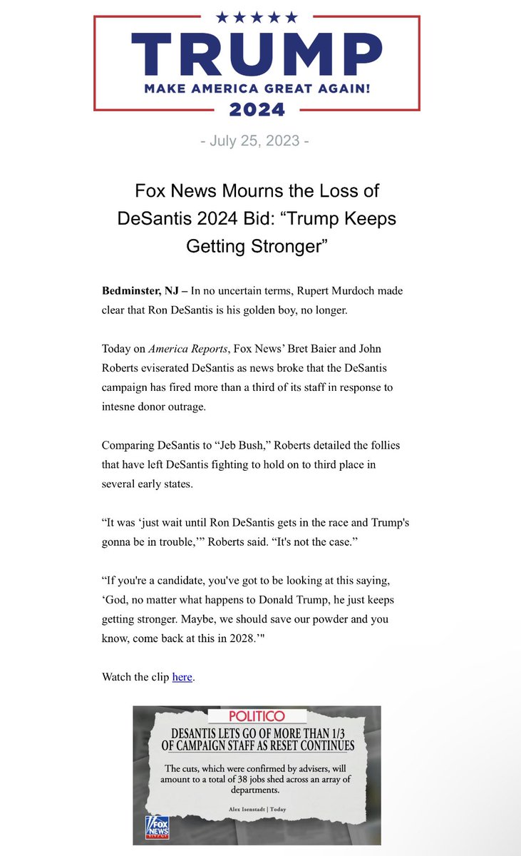 RT @realLizUSA: Fox News Mourns the Loss of DeSantis 2024 Bid: “Trump Keeps Getting Stronger” https://t.co/FcRBkz7U7S