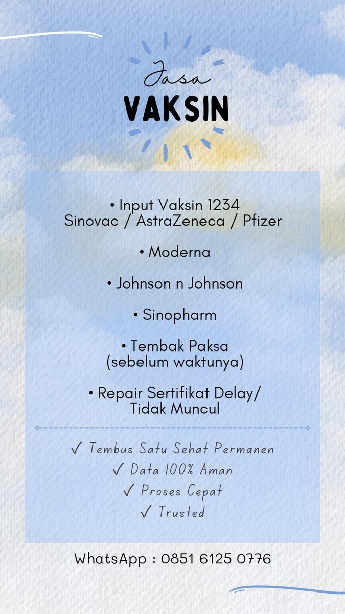 sliceofmine's tweet photo. buat yg urgent belum vaksin tapi mau naik pesawat/kapal/kereta/umroh/konser/kerja dll bisa tembak vaksin yaa🤗 proses cepat, aman, tembus Satu Sehat permanen💯 testimoni cek pinned tweet📌

#zonauang️ #zonajajan #zonaba #zonaBU #jokivaksin #tembakvaksin #jasavaksin https://t.co/Ywa9iCkJnB