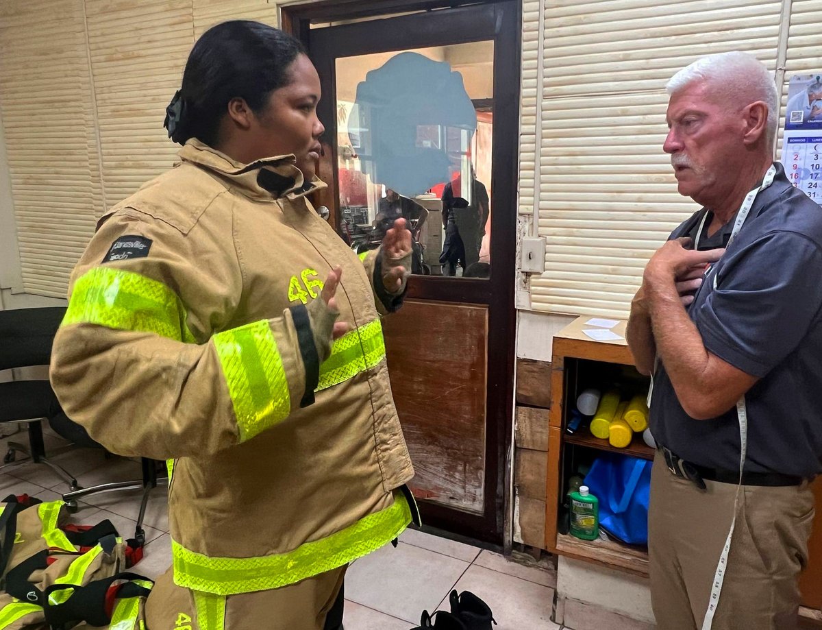 LION_Gear's tweet photo. PANAMANIAN FIREFIGHTERS GET SIZED FOR THEIR NEW LION GEAR | Welcome to the LION family, Panama firefighters! This week, we are measuring firefighters across Panama for new V-Force® turnout gear, fire gloves and RedZone™ hoods. #sizedup #WelcomeToTheFamily #VForce #readyforaction https://t.co/5u5WoF5qS2