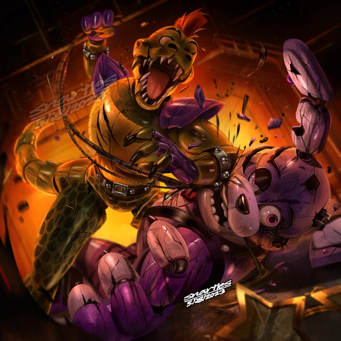seems like an appropriate time to repost some of my FNAF works #FNAF #fnafsb