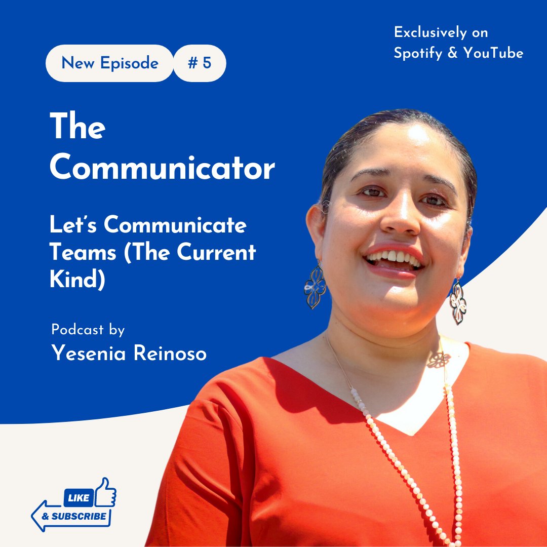 y_communicate's tweet photo. After a 2-week hiatus, Episode 5 of the audio series #TheCommunicator is now on #YouTube &amp; #Spotify. In this episode, @yeseniareinoso4 talks about the current team setting of an everyday communications department &amp; what to consider when building one.

https://t.co/mzkvEpC7ip https://t.co/H5Txftxqo6