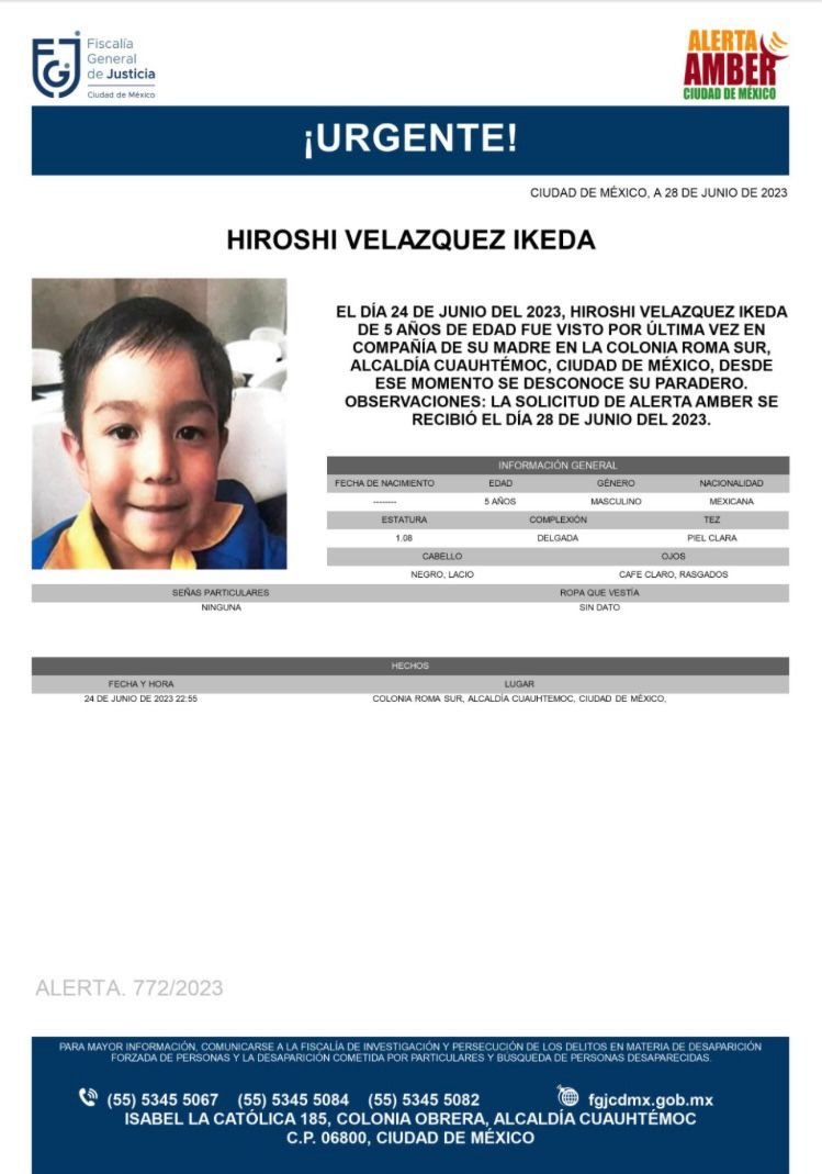 Fam_Unidas_AC's tweet photo. #AlertaAmber #CDMX
Hiroshi Velázquez Ikeda 5 años
Milka Kimi Velázquez Ikeda 7 años
Vistos 24/06/23 en #Alcaldía #Cuauhtémoc #RomaSur RT @DoreFerriz @PitaOjedaSoy @reyeslourdes @VielkaTV @VanessaBauche @PatyOlamendi @ManoAmiga_UxMx @AyudaSinDudar2 @AmberAlertaNoOf @FelipaRamrez1 https://t.co/ot5v0XnxK1