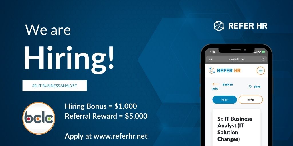 OfficialReferHR's tweet photo. Our valued client BCLC is seeking a Sr. IT Business Analyst to join their team.

Hiring Bonus: $1,000 CAD
Referral Reward: $5,000 CAD

Apply directly at https://t.co/I16Z2pkSgO

All bonuses and rewards are paid by Refer HR https://t.co/asXD4midmu
