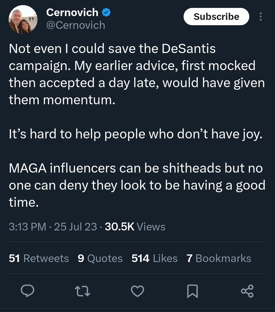 Been saying it for years. Ann Coulter playbook.
>back semi-favorable candidate
>offer random advice
>fails campaign: