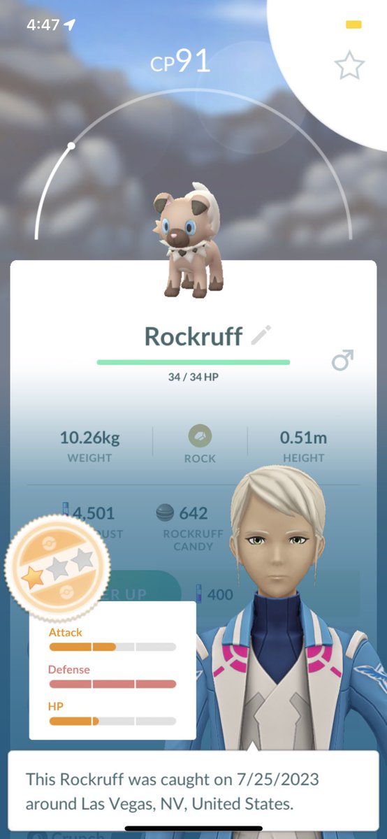 Ohfukno101's tweet photo. Wild pup 🪨 #PokemonGOApp #PokemonGOPlus #GOcatch #PokemonGO #pokedex https://t.co/KPvJTLxs1p
