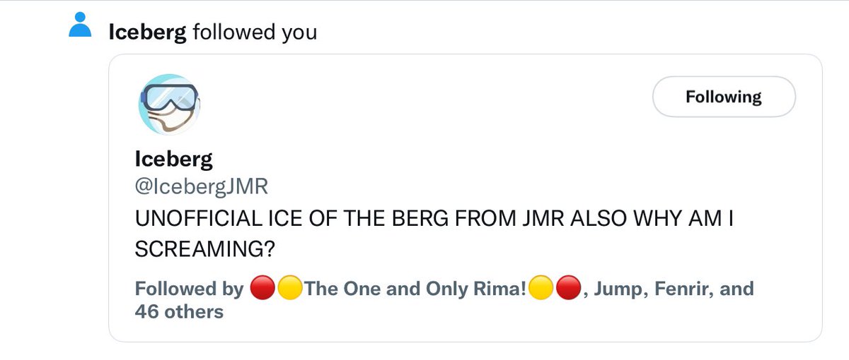 HazyIsBackAgain's tweet photo. UNOFFICIAL @IcebergJMR JUST FOLLOWED ME ALSO WHY AM I YARBLE YELLING AAAAAAAAAAAAAAAAAAAAAAAAA https://t.co/PXUA8KnkTK