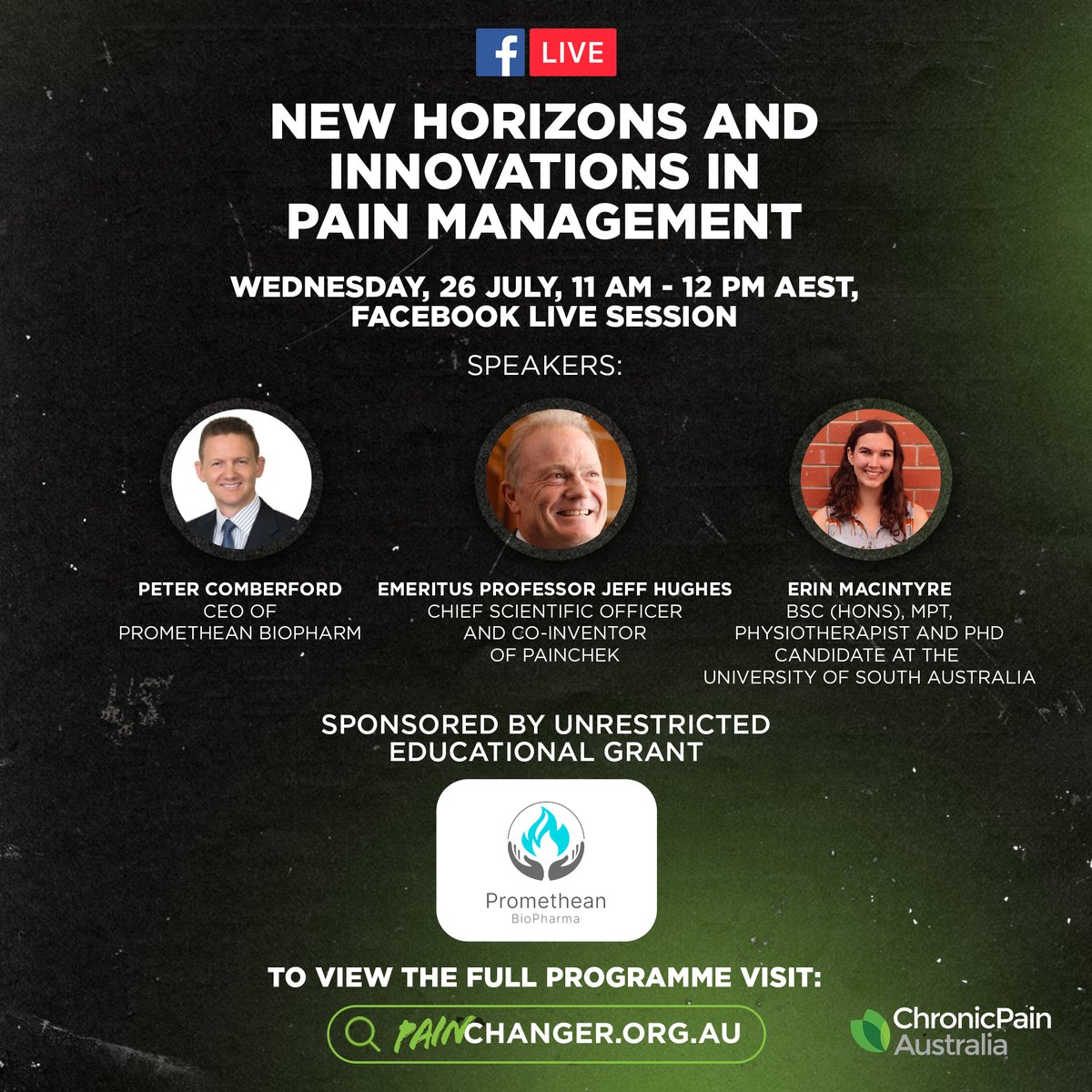 One more hour until our third event, ‘New Horizons and Innovations in Pain Management’ for this year’s National Pain Week! Today we will hear from Peter Comerford, CEO of Promethean BioPharma, who brings a wealth of experience in healthcare, hospitals, pharmacy, pharmaceutical…