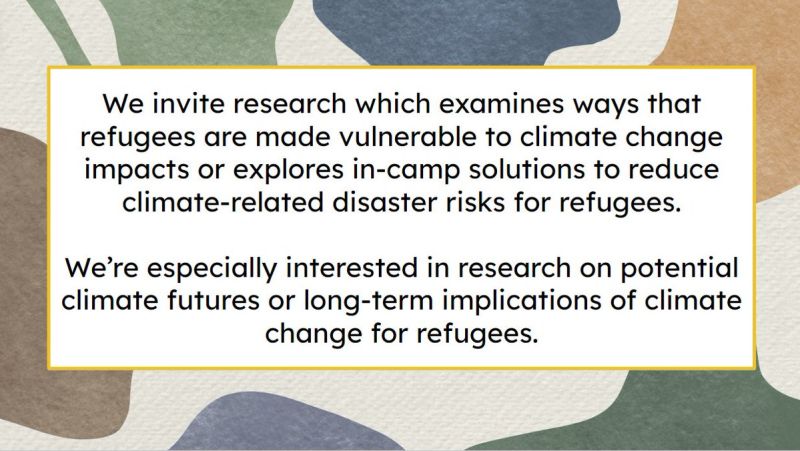One week left to submit! >> On #WorldRefugeeDay, we launched a new research topic in the journal, Frontiers In Climate: *Addressing Climate Risks in #Refugee Settings*. Abstracts are due 19 Aug, and full submissions due 17 Dec 2023👉frontiersin.org/research-topic…