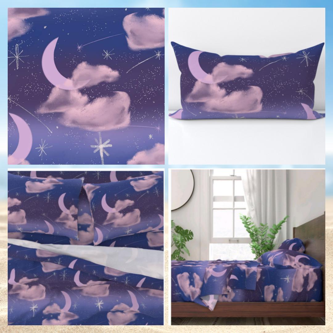 spoonflower.com/en/fabric/1528…
Here is my latest #fabricdesign and entry into the #Spoonflowerchallenge 'Skies above.' 
#fabrics #sewing #surfacedesign #homedecoration #bedroomdecor #purplelovers #mystic #moonandstars #wallpapers #Spoonflowerartist #repeatingpatterns #seamlesspatterns