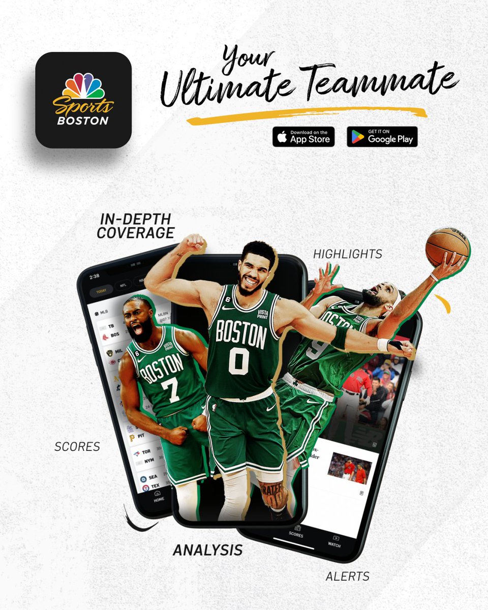 NBCSBoston's tweet image. Have you downloaded the new NBC Sports Boston App yet?
Comprehensive coverage for your favorite teams all in one place ๐ฑ
Download it now โถ trib.al/twYGFFA