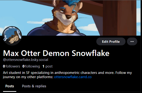 otter_snowflake's tweet photo. Got my hands on a Bluesky account, please let this app help me get seen. 

I'm trying my best https://t.co/eLkR4gCFHd