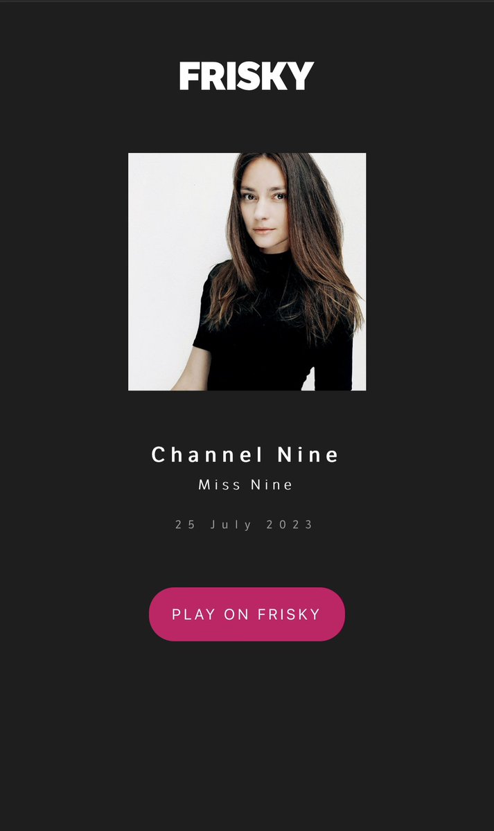 New mix from <a href="/djmissnine/">Miss Nine</a> - featuring new music from 925 Music and others. open.friskyradio.com/show/channel_n…