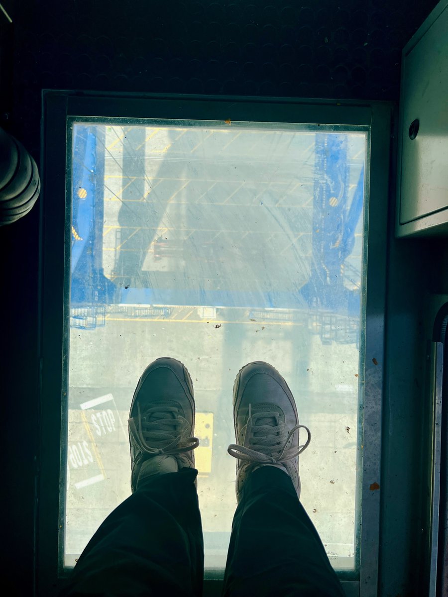 LizCrumley's tweet photo. The view from a 155-foot-tall ship-to-shore crane at Wando Welch Terminal. @SCPorts #keepingfreightmoving https://t.co/OJpjBGUmWc