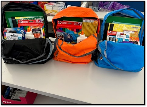 AmarilloAIA's tweet photo. So fun to give back.  We stuffed lots of backpacks with school supplies for kids in need. 👏 @TeamPastrano @GarciaBeProud @Finnegan_CLG https://t.co/Yky7bNVaxT
