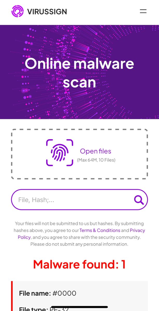 🔍 Free online malware scan &amp; search now available! 🚀 Quickly search thousands of files in seconds for potential threats. #cybersecurity #malwarescan