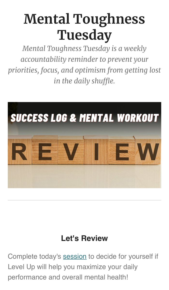 Maximize your daily performance and overall mental health with the Level Up app.

#mentaltoughness #mentaltraining #leadership #process #selfimprovement #personaldevelopment #selfevaluation #mindset #coaching #mentalworkout #mentalhealth #performance #higherperformance
