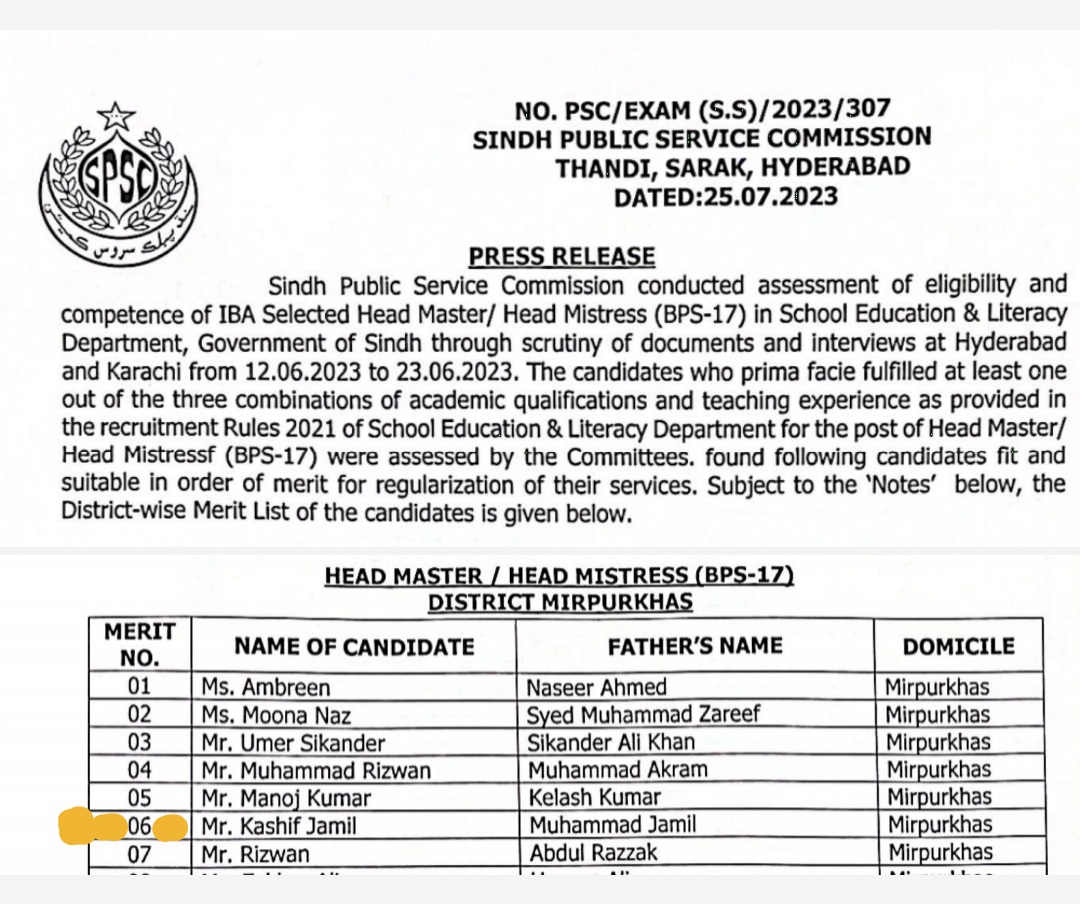 MaryamFoundati1's tweet photo. The journey of success!
The bond with the Sindh Public service commission remained strong. This relationship of love and sincerity will persist over time, and despite facing numerous challenges, we achieved success in our endeavors.
With the encouragement of friends, parents, siblings, and life partners, I have been appointed as a regular Headmaster in grade Grade 17
@Kashif19866