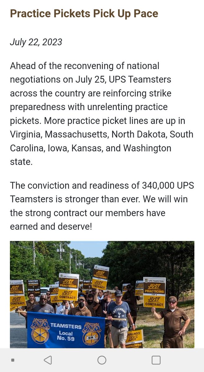 BrJoeBalkis's tweet photo. 7/22/23
#VOTENOups &amp; #STRIKEups 8/1
#upsNegotiationsUpdate
#2023TeamstersupsContractCampaign #Teamsters #ups
#PracticePickets pick up pace.
#DEFUNDfacebook
#DEFUNDtwitter
#DEFUNDyoutube https://t.co/t8VzNOqgCj