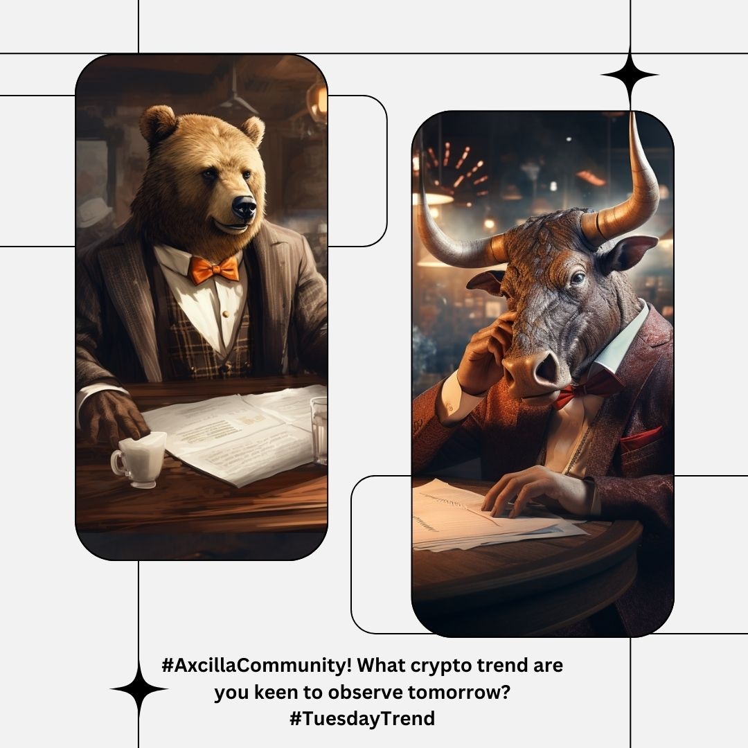 axcilla's tweet photo. #AxcillaCommunity! What crypto trend are you keen to observe tomorrow? #TuesdayTrend
#TransformationTuesday #TuesdayThoughts #TopicTuesday#Tuesday #trends #blockchain #success #nft #crypto #community #hodl #hustle #focus #defi https://t.co/eUQCTbKB9d