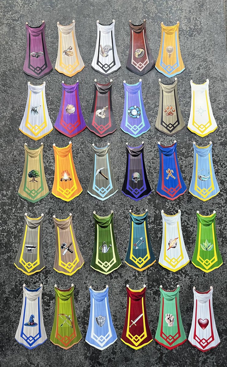 claycapes's tweet photo. 120 Skillcape Stickers!

These are 3” tall. 

Water resistant, scratch proof and tear proof.

Even added the new Necromancy Cape! 🤩 https://t.co/aYn5o3TtJQ