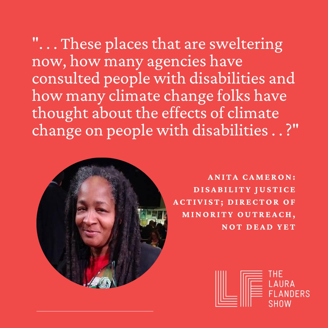 There are deadly heat waves in many US cities, and disabled people are especially vulnerable. Disability justice activist <a href="/adaptanita/">Anita Cameron</a> discusses disabled people's struggles during disasters and her work to recruit CERTs (Community Emergency Response Teams): bit.ly/3rB5g3E