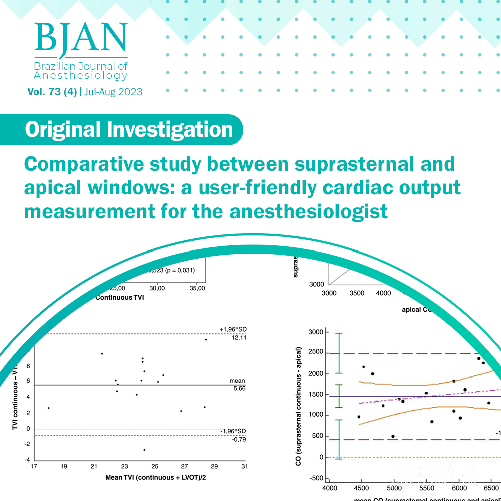 The present study aimed to compare two methods of CO calculation. 📌 Check out the complete results: bit.ly/TTECARDIAC #joinBJAN #citeBJAN #anesthesiology #anesthetists #sba #anestesiologiasba #anestesiologista #echocardiogram #cardiacoutput